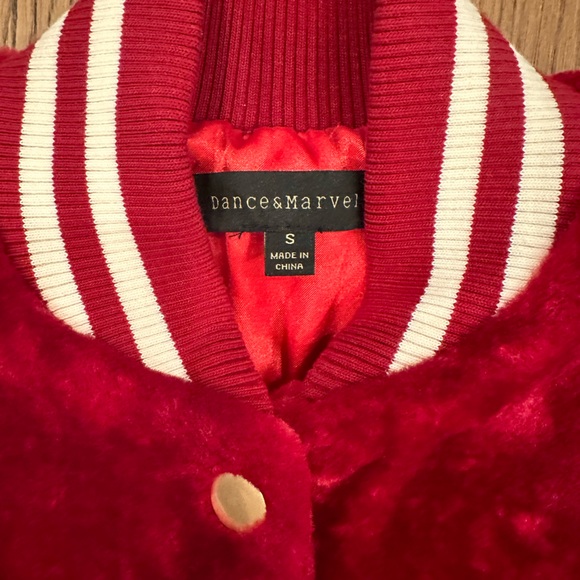 Crimson/Cream Letterman Jacket - Picture 3 of 4